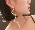 Earrings women's rhinestone long curvy drop fashion jewelry Zabardo